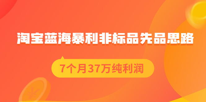 （2054期）淘宝蓝海暴利非标品先品思路，7个月37万纯利润，压箱干货分享！-iTZL项目网