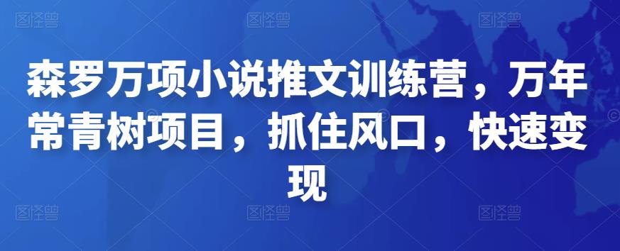 森罗万项小说推文训练营，万年常青树项目，抓住风口，快速变现-iTZL项目网