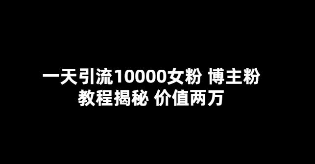 一天引流10000女粉，博主粉教程揭秘（价值两万）-iTZL项目网