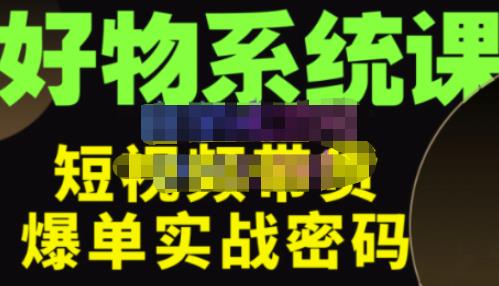 大嘴·好物短视频带货解析，学完你将懂的短视频带货底层逻辑，做出能表现的短视频-iTZL项目网