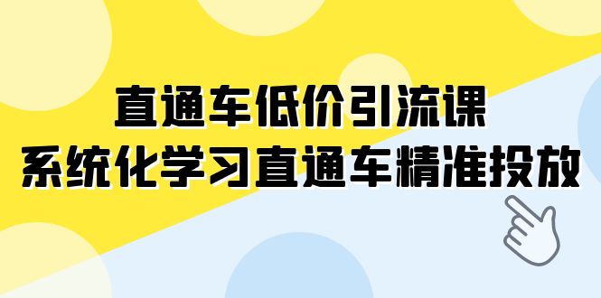（7698期）直通车-低价引流课，系统化学习直通车精准投放（14节课）-iTZL项目网