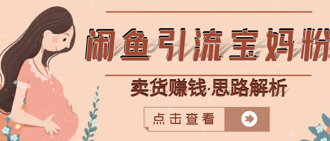 闲鱼引流宝妈粉+卖货赚钱一个月收益30000+（实操视频教程）-iTZL项目网
