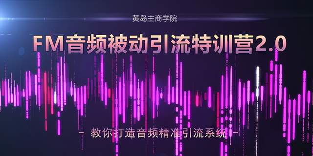 黄岛主FM音频引流特训营2.0：独家引流模式，单账号50W+播放量，轻松变现-iTZL项目网