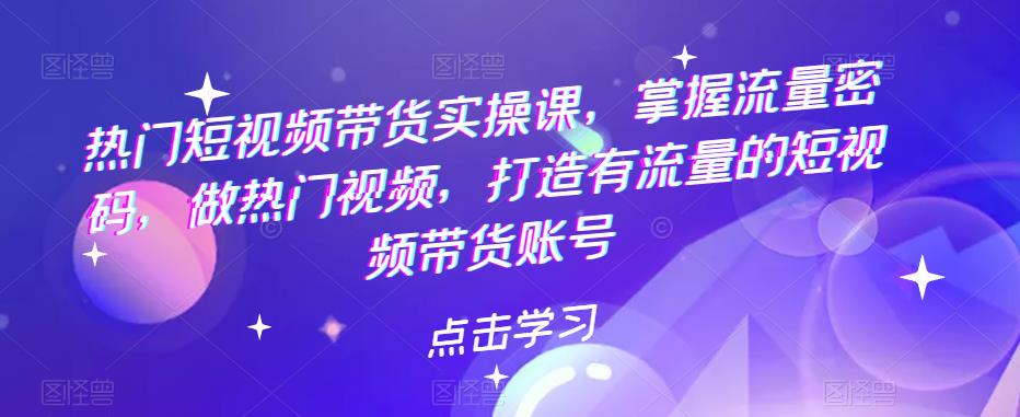 （5773期）热门短视频带货实战 掌握流量密码 做热门视频 打造有流量的短视频带货账号-iTZL项目网