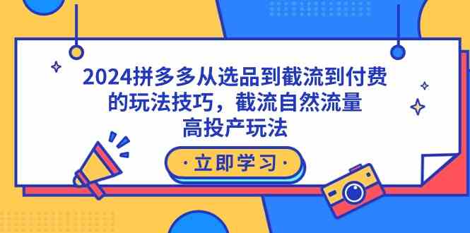 （9037期）2024拼多多从选品到截流到付费的玩法技巧，截流自然流量玩法，高投产玩法-iTZL项目网