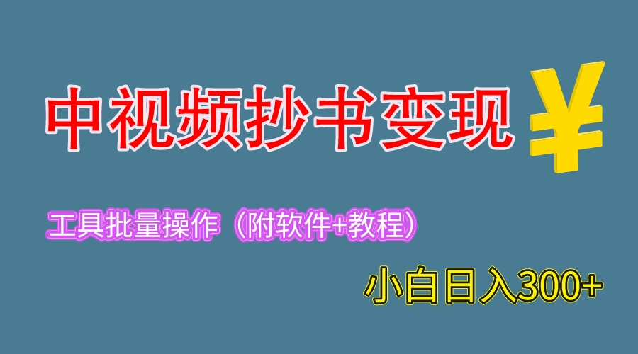 （6246期）2023中视频抄书变现（附工具+教程），一天300+，特别适合新手操作的副业-iTZL项目网