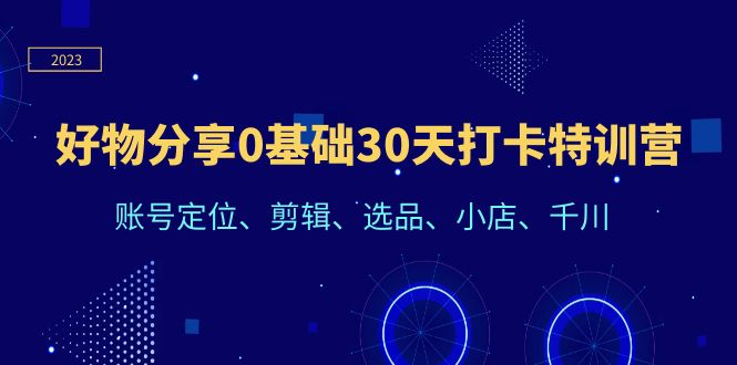 （6419期）好物分享0基础30天打卡特训营：账号定位、剪辑、选品、小店、千川-iTZL项目网