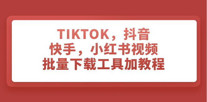 （7714期）TIKTOK，抖音，快手，小红书视频批量下载工具加教程-iTZL项目网