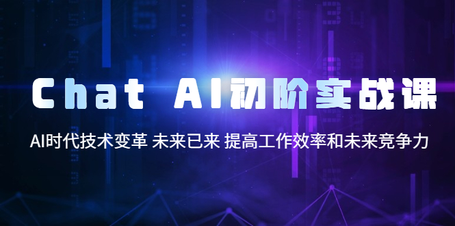 （5610期）Chat AI初阶实战课，AI时代技术变革 未来已来 提高工作效率和未来竞争力-iTZL项目网