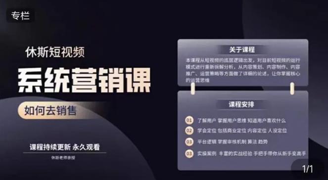 休斯短视频系统运营大课，你掌握核心的运营思维 价值7800元-iTZL项目网