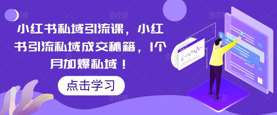 小红书私域引流课，小红书引流私域成交秘籍，1个月加爆私域！-iTZL项目网