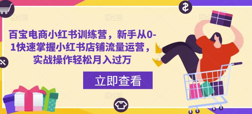 百宝电商小红书训练营，新手从0-1快速掌握小红书店铺流量运营，实战操作轻松月入过万-iTZL项目网