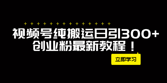（7833期）外面卖2580视频号纯搬运日引300+创业粉最新教程！-iTZL项目网