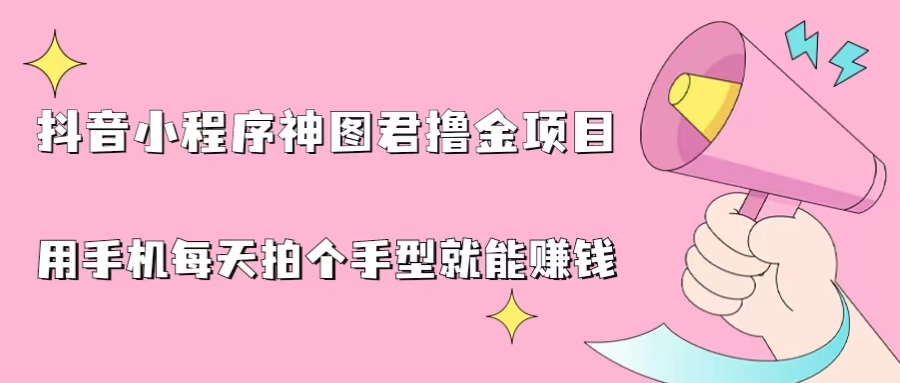 （6733期）抖音小程序神图君撸金项目，用手机每天拍个手型挂载一下小程序就能赚钱-iTZL项目网
