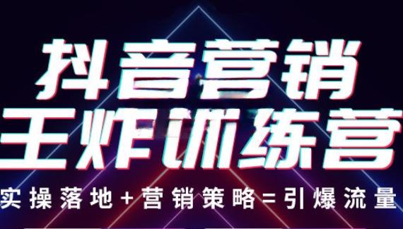 抖音营销王炸训练营，实操落地+营销策略=引爆流量 价值8960元-iTZL项目网