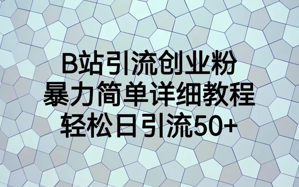 （6639期）B站引流创业粉，暴力简单详细教程，轻松日引流50+-iTZL项目网