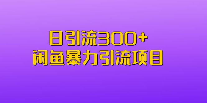 （6694期）日引流300+闲鱼暴力引流项目-iTZL项目网