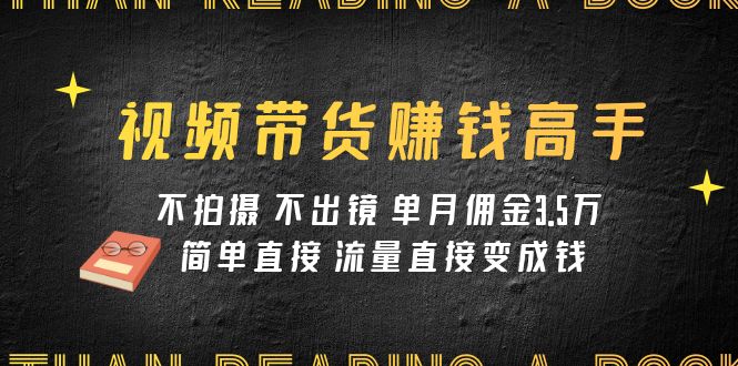 （7713期）视频带货赚钱高手课程：不拍摄 不出镜 单月佣金3.5w 简单直接 流量直接变钱-iTZL项目网