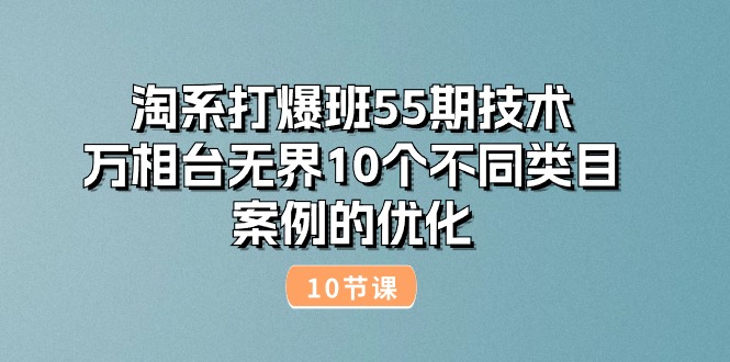 （10996期）淘系打爆班55期技术：万相台无界10个不同类目案例的优化（10节）-iTZL项目网
