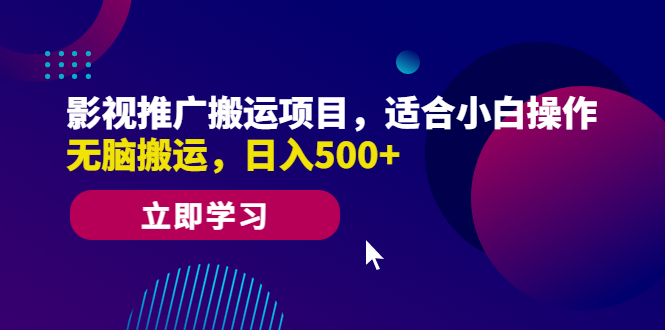 （6408期）影视推广搬运项目，适合小白操作，无脑搬运，日入500+-iTZL项目网