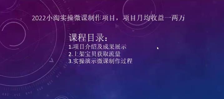 2022小淘实操微课制作项目，项目月均收益一两万-iTZL项目网