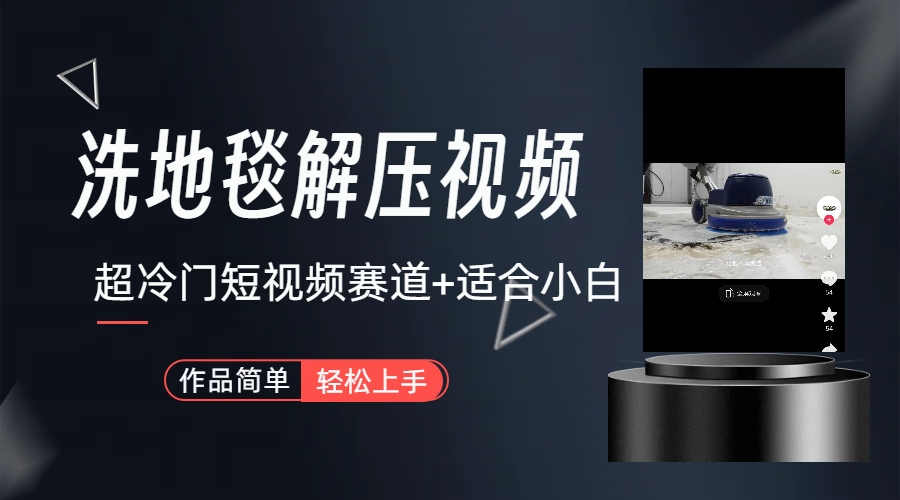 （6938期）超冷门抖音短视频赛道-清洗地毯解压视频-简单无脑怼作品（教程+素材）-iTZL项目网