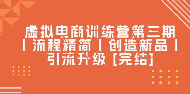 （10960期）虚拟电商训练营第三期丨流程精简丨创造新品丨引流升级 [完结]-iTZL项目网