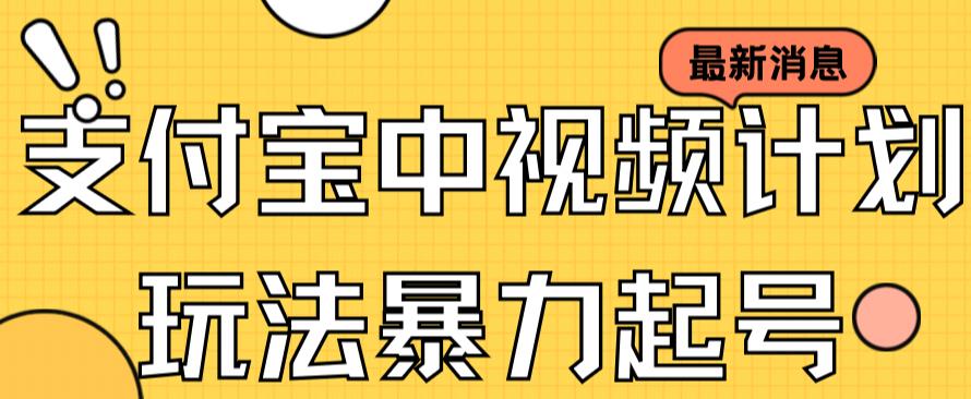 （7218期）支付宝中视频玩法暴力起号影视起号有播放即可获得收益（带素材）-iTZL项目网
