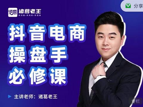 诸葛老王-抖音电商操盘手必修课：顶层设计，​起号破局，爆款运营，数据分析-iTZL项目网