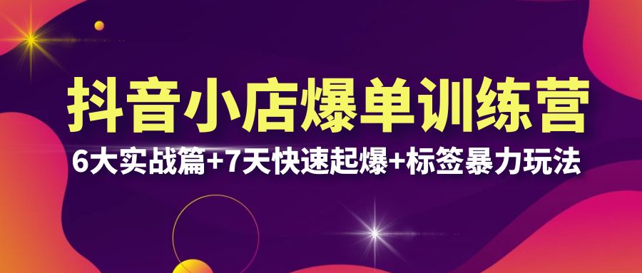 （6348期）抖音小店爆单训练营VIP线下课：6大实战篇+7天快速起爆+标签暴力玩法(32节)-iTZL项目网