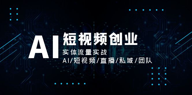 （11566期）AI短视频创业，实体流量实战，AI/短视频/直播/私域/团队-iTZL项目网