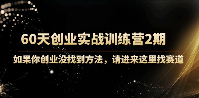 （4190期）60天创业实战训练营2期：如果你创业没找到方法，进来这里找赛道-价值3000元-iTZL项目网