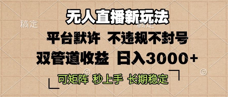 （13374期）0粉开播，无人直播新玩法，轻松日入3000+，不违规不封号，可矩阵，长期…-iTZL项目网