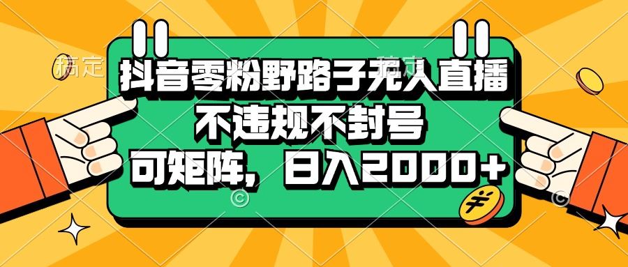 （13336期）抖音零粉野路子无人直播，不违规不封号，可矩阵，日入2000+-iTZL项目网