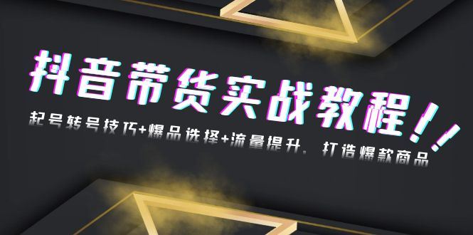 （13526期）抖音带货实战教程：起号转号技巧+爆品选择+流量提升，打造爆款商品-iTZL项目网
