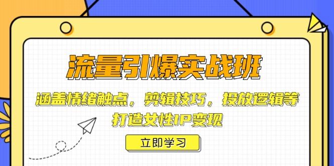 （14008期）流量引爆实战班，涵盖情绪触点，剪辑技巧，投放逻辑等，打造女性IP变现-iTZL项目网