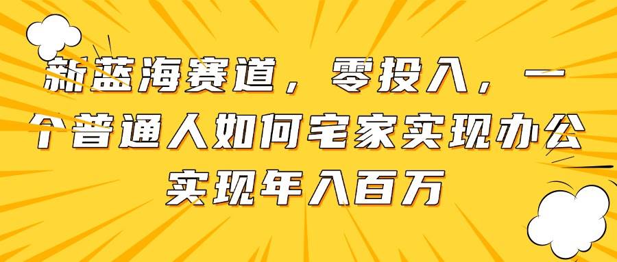 （14700期）新蓝海赛道，零投入，一个普通人如何宅家办公实现年入百万-iTZL项目网